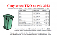 Ceny svozu odpadu na rok 2022