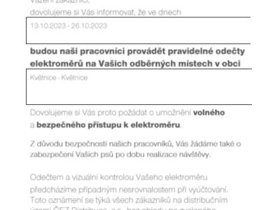 ČEZ 13.10.2023 - 26.10.2023