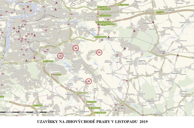 Uzavírky v okolí - llistopad 2019